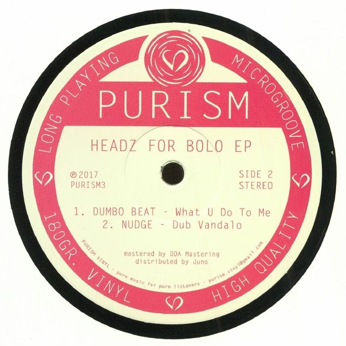 ( PURISM 3 ) Enrico MANTINI / FLAVIO VECCHI / NUDGE - Headz For Bolo EP (180gr vinyl 12") PURISM